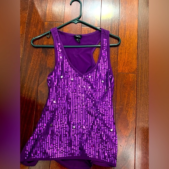 Rue 21 Purple Sequin Tank Top - Picture 1 of 3